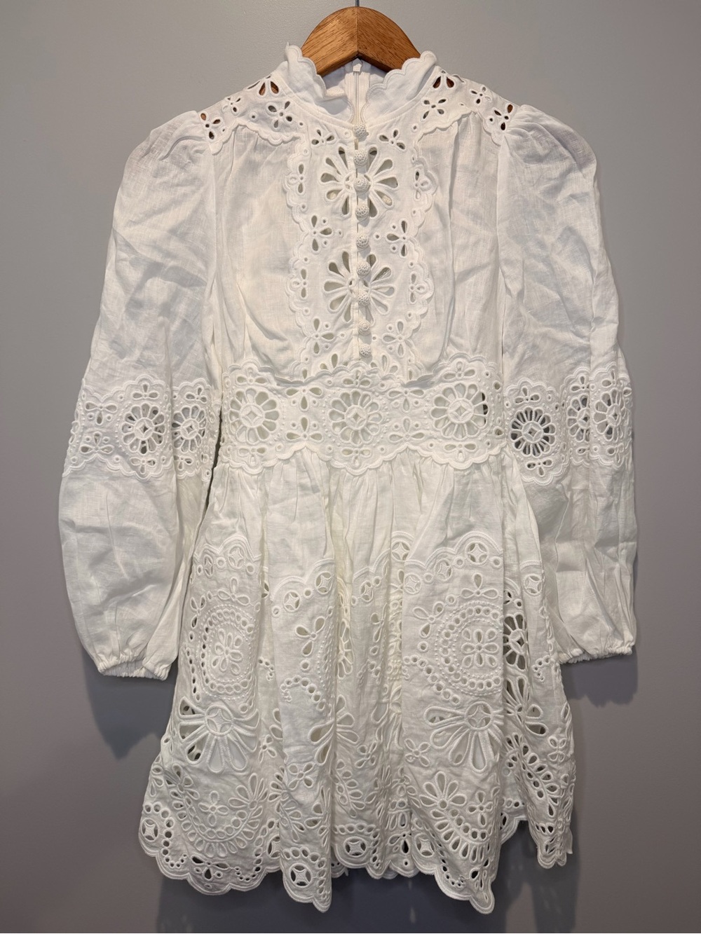 Zimmermann Acacia Broderie Mini Dress - Size OP